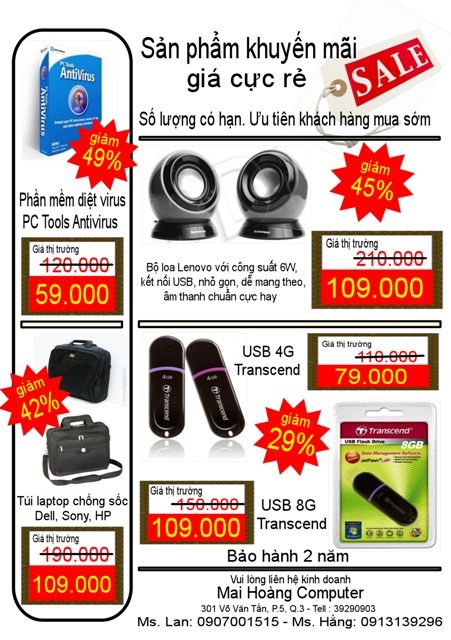 CTY MAI HOÀNG - LAPTOP, MÁY BỘ, LINH KIỆN VI TÍNH GIÁ TỐT NHẤT !!!!!!!!! CTY MAI HOÀNG - LAPTOP, MÁY BỘ, LINH KIỆN VI TÍNH GIÁ TỐT NHẤT !!!!!!!!!