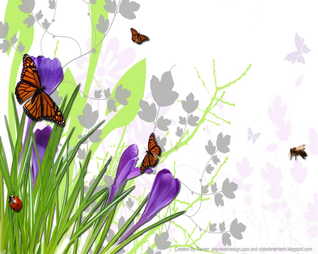 Free Wallpaper :: Flower Bugs