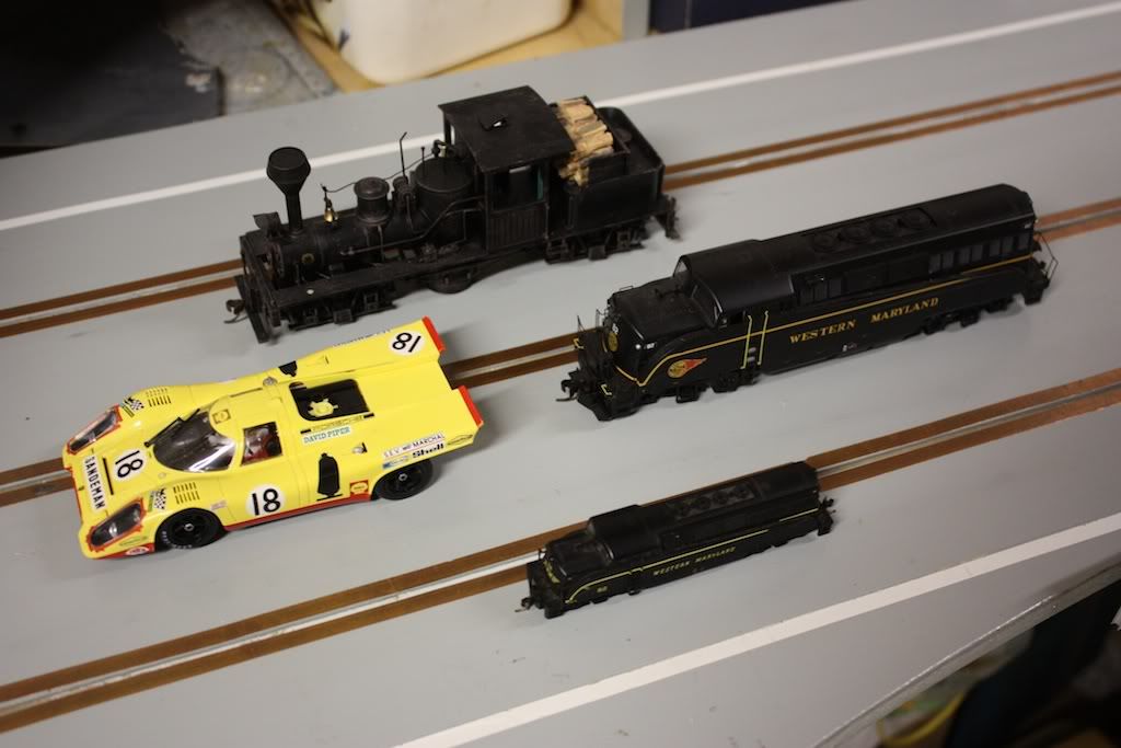 slot car and train set