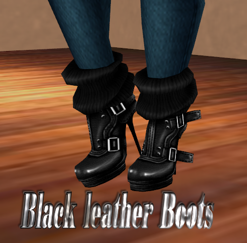  photo Black leather boots.png