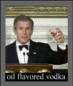 Bush drinking vodka