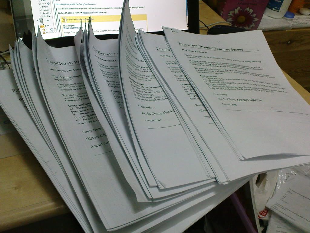 The questionnaires we had to process! The questionnaires we had to process!