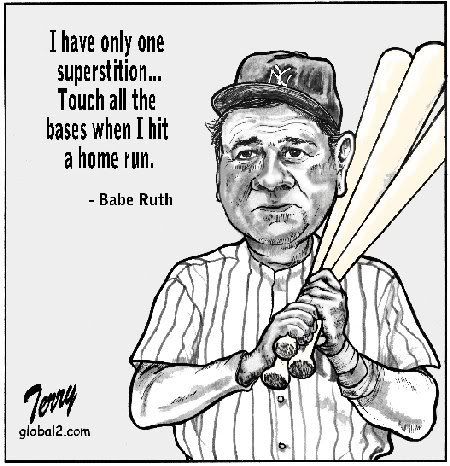 babe ruth caricature