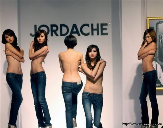 Taiwan semi nude fashion show, Jordache