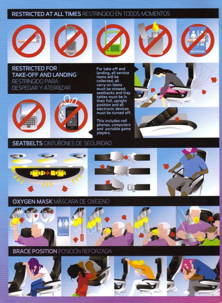 airplane safety card