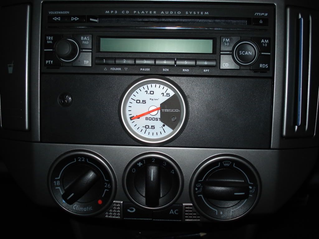 POLO GTI BOOST GAUGE INSTALLvdo gauge now in place