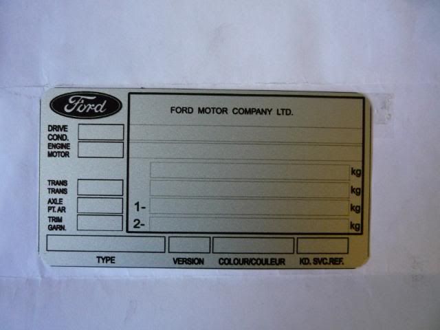 FORD VIN PLATE......SOLD SOLD SOLD : Parts For Sale | Fiesta Forums