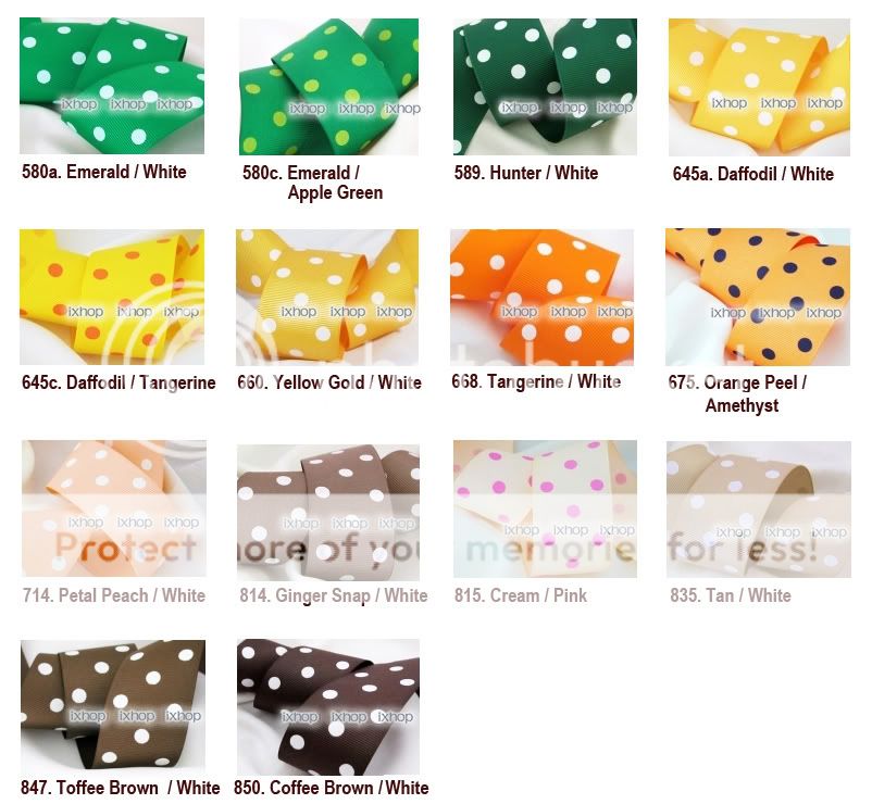 5y 1.5 Dot (Part 2 U PICK) Grosgrain Ribbon 7050/38  