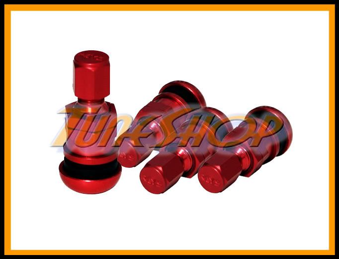 Red Forged Aluminum Valve Stem Caps Wheels Rims Universal U