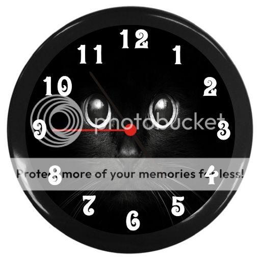 New Round Cat Eyes Black Decor Wall Clock  