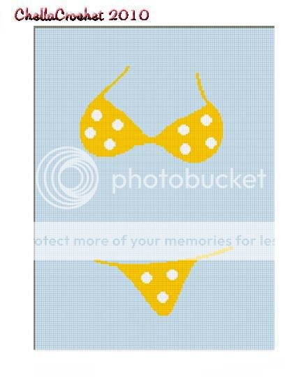 Yellow Polka Dot Bikini Afghan Crochet Pattern Graph  