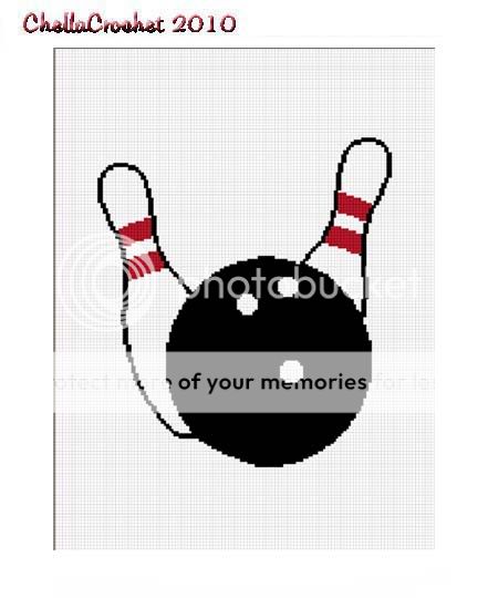 Bowling Ball Pins Afghan Crochet Pattern Graph  