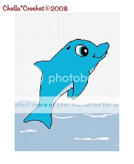 Jumping Baby Dolphin Afghan Crochet Pattern Graph