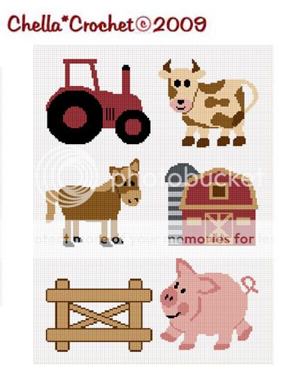 farm animals cow pig barn fence horse tractor crochet pattern