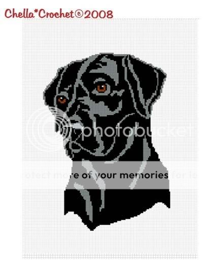 Black or Chocolate Lab Labrador Retriever Afghan Crochet Pattern 