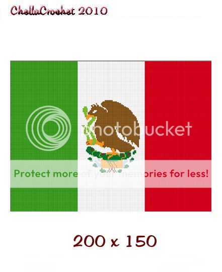 Mexico Mexican Flag Afghan Crochet Pattern Graph  