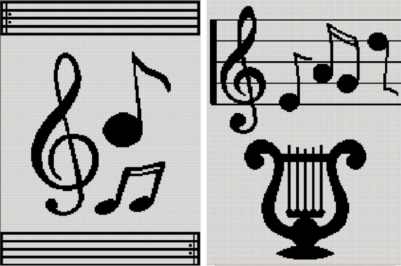Musical Notes with or Without Stand Crochet Knitting Cross ...