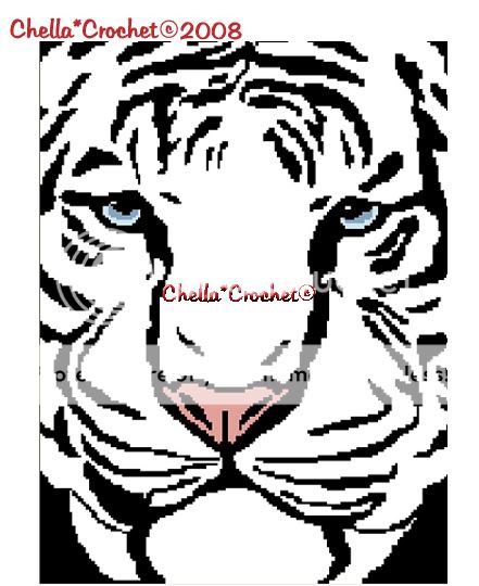 Siberian Bengal Tiger Afghan Crochet Pattern Graph  