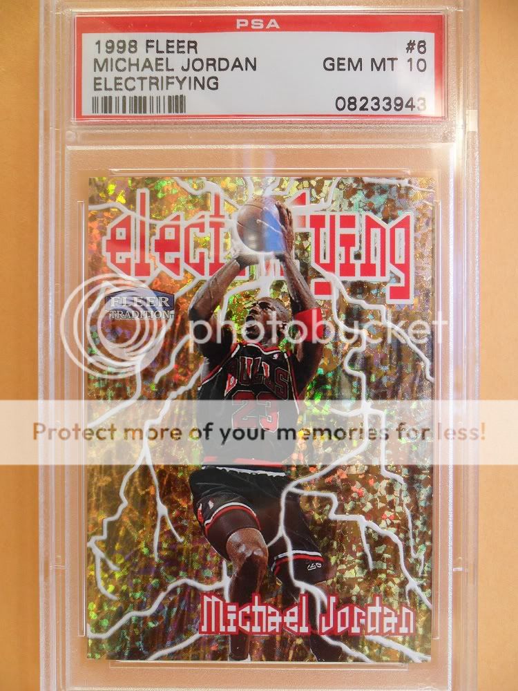 1998 99 FLEER MICHAEL JORDAN ELECTRIFYING INSERT CARD #6 PSA 10 GEM 