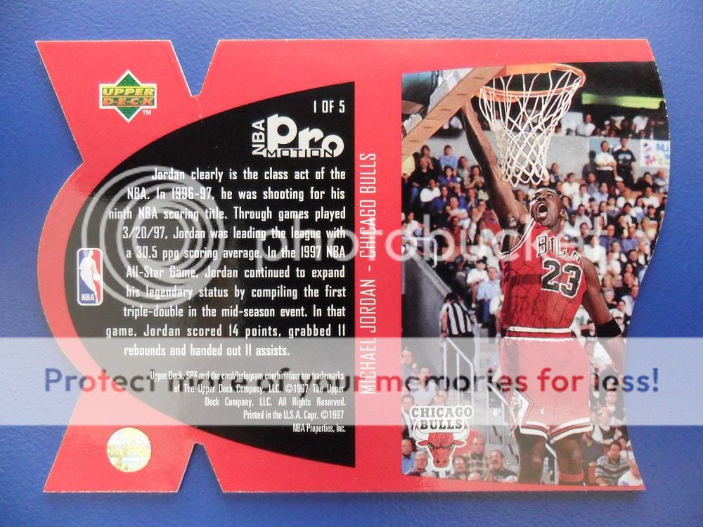 jordan promotion insert card pm1 1997 98 spx basketball details