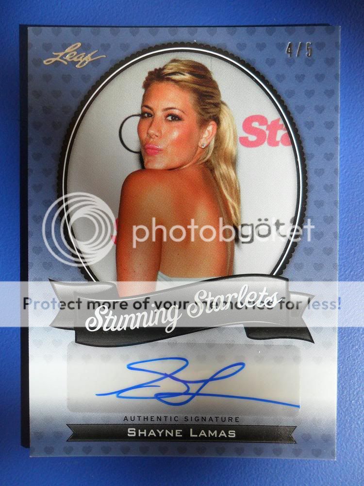 2011 LEAF POP CENTURY STUNNING STARLETS SHAYNE LAMAS AUTO CARD #d 4/5