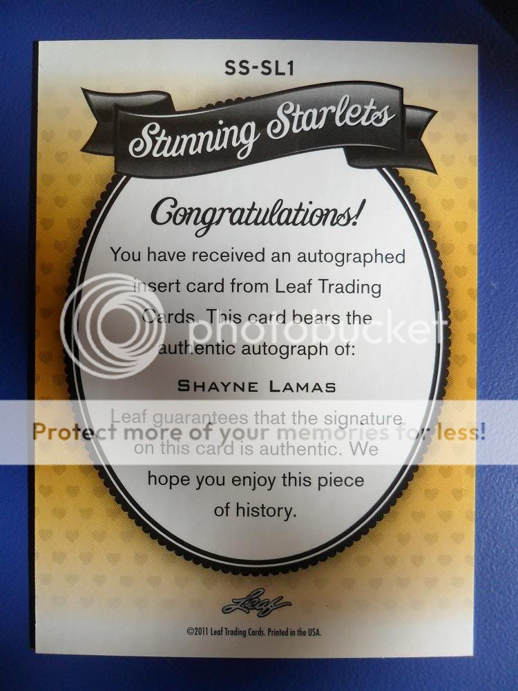 2011 LEAF POP CENTURY STUNNING STARLETS SHAYNE LAMAS AUTO CARD #d 4/5