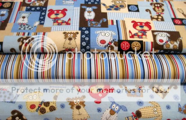 Red Blue Puppy Dog Rag Quilt Kit 84 6" Squares Applique