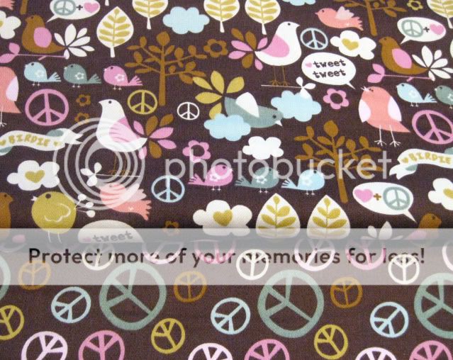 Peace Signs Girl Pink Brown Rag Quilt Kit 84 6" Square