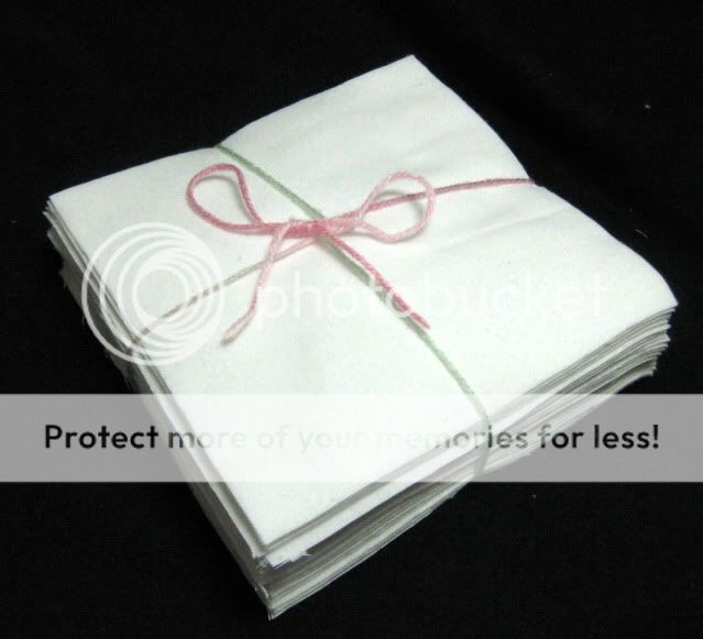 12 6 WHITE FLANNEL Rag Quilt Fabric Squares FREE SHIP  